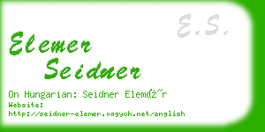 elemer seidner business card